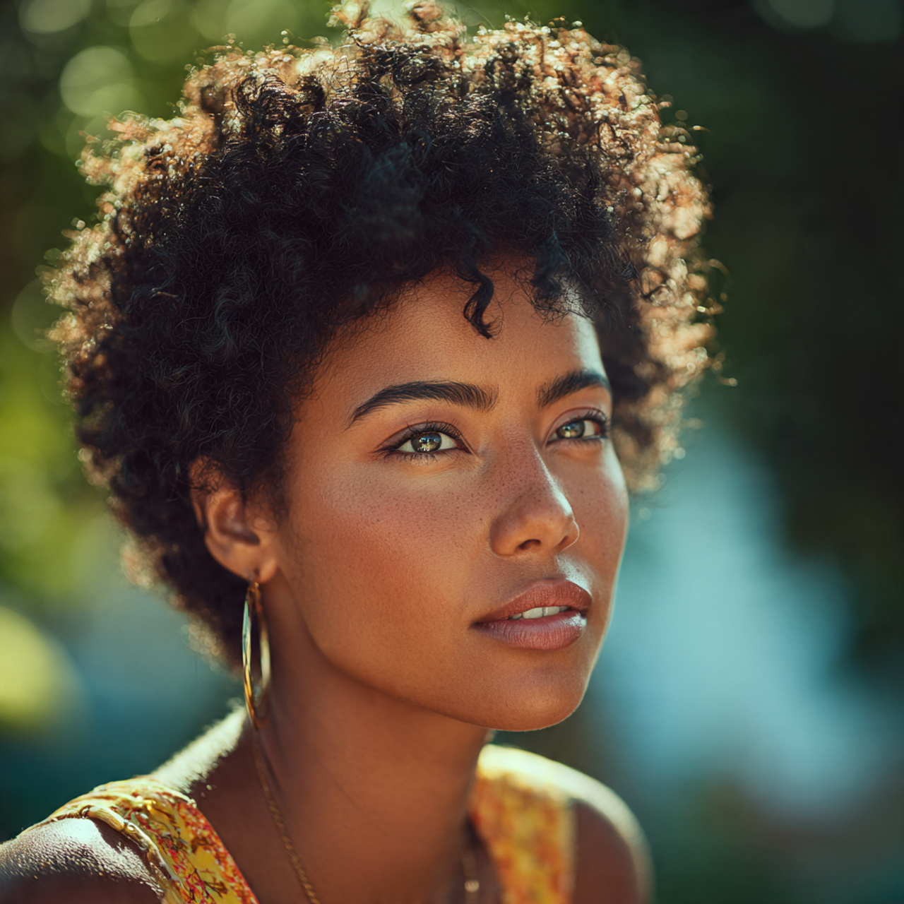 attractive black woman with short afro bixie 90s h