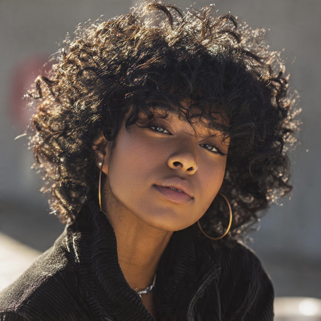 attractive black woman with soft curly bixie 90s h