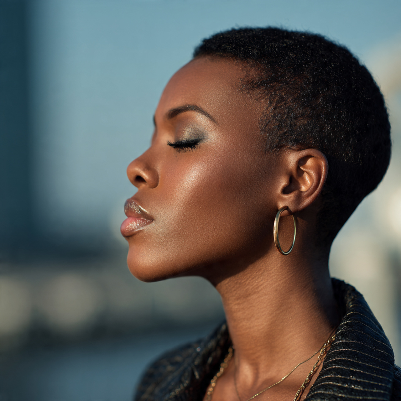 attractive black woman with tapered neck bixie 90s