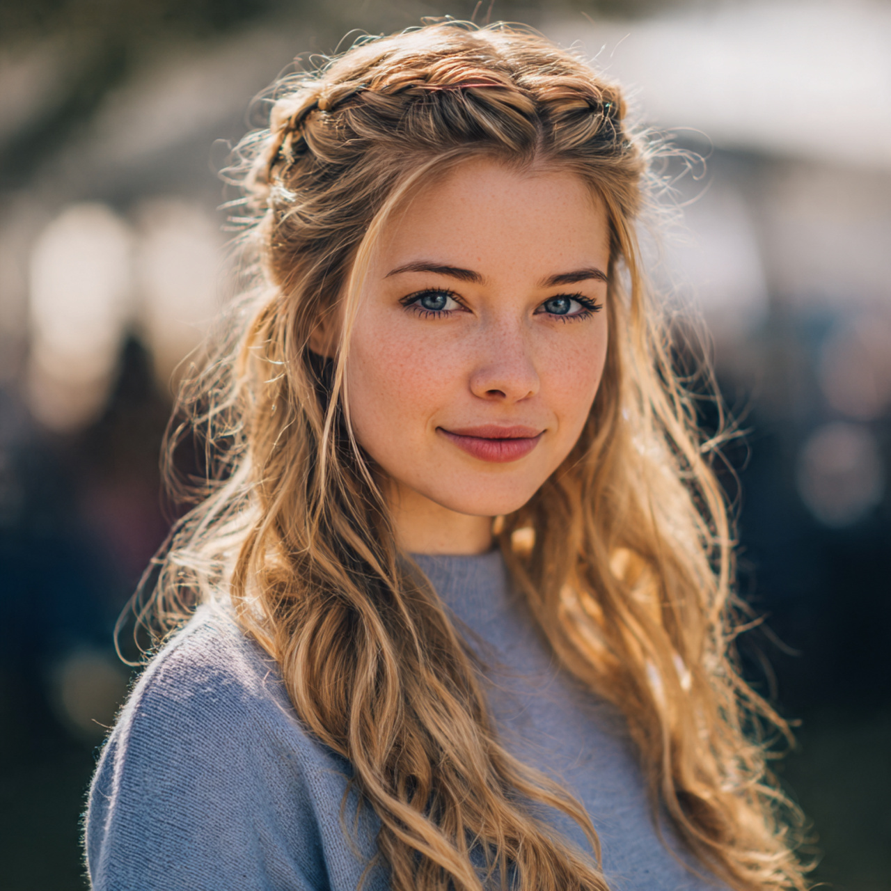 attractive woman with prom half up half down twist