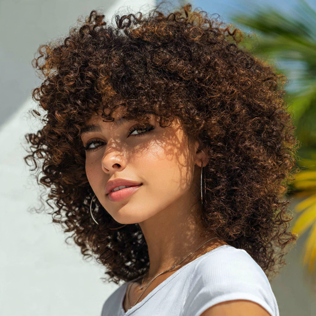 attractive women with curly defined spiral curls h