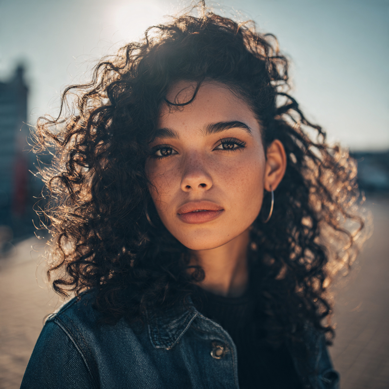 attractive women with curly side parted curly hair