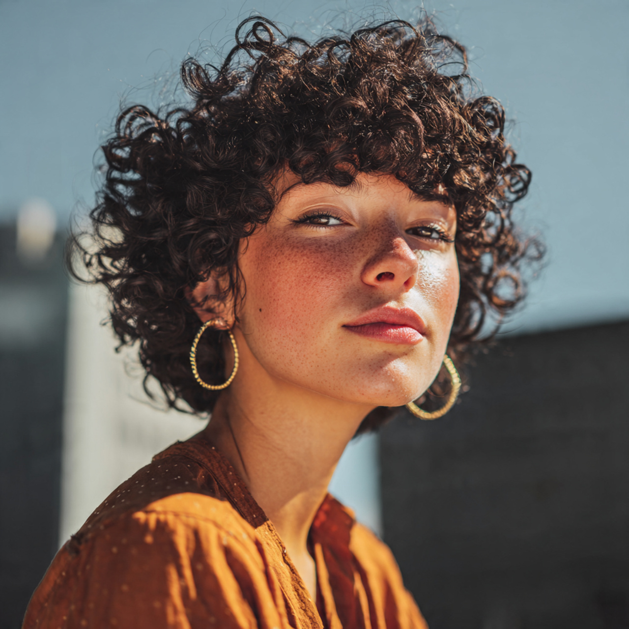 attractive women with short curly tapered curly cu