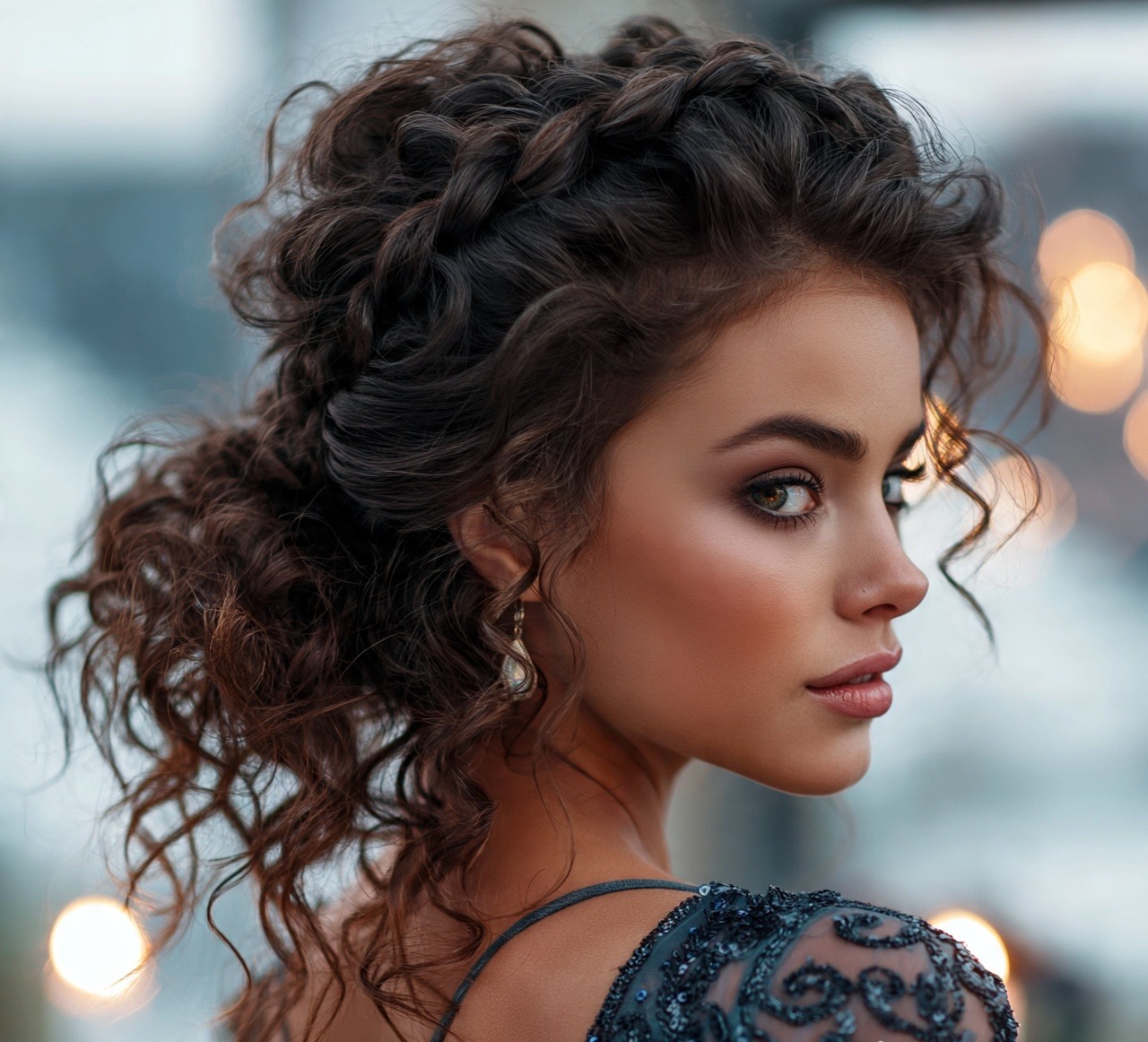 Braided Front with Full Curly Back