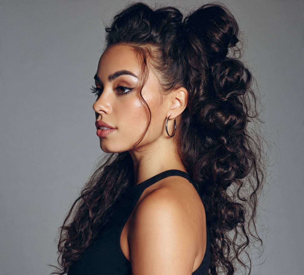 Bubble Ponytail Half Up