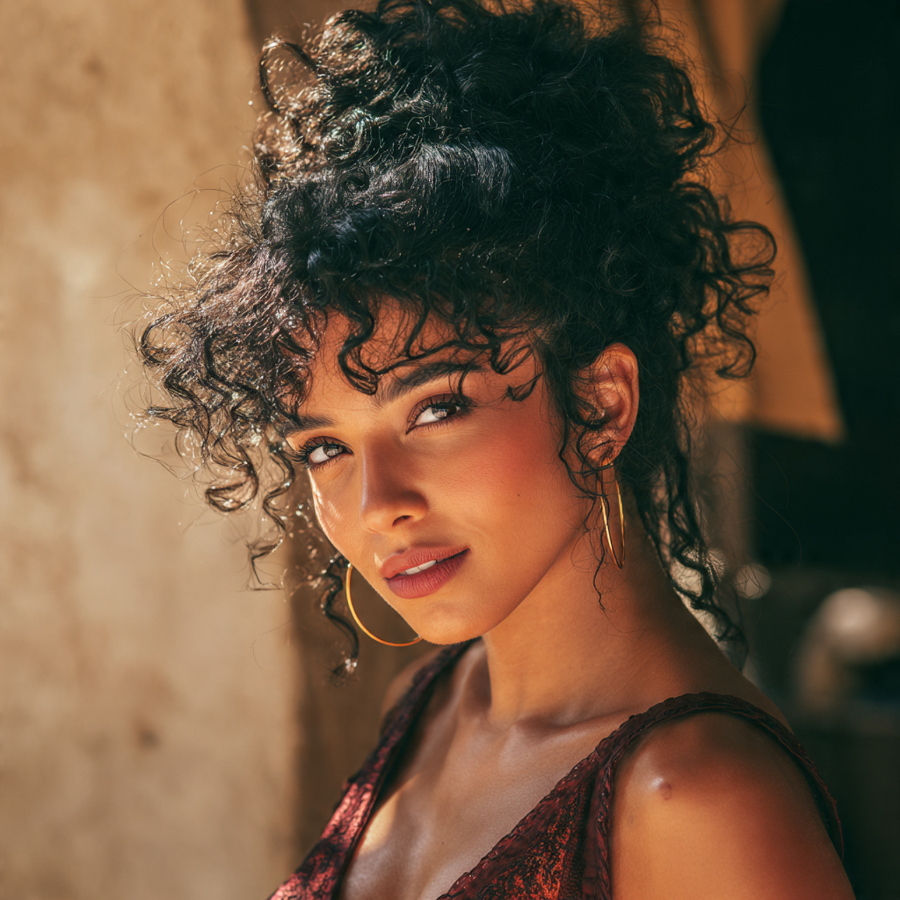Curly Hairstyles Half Up Half Down