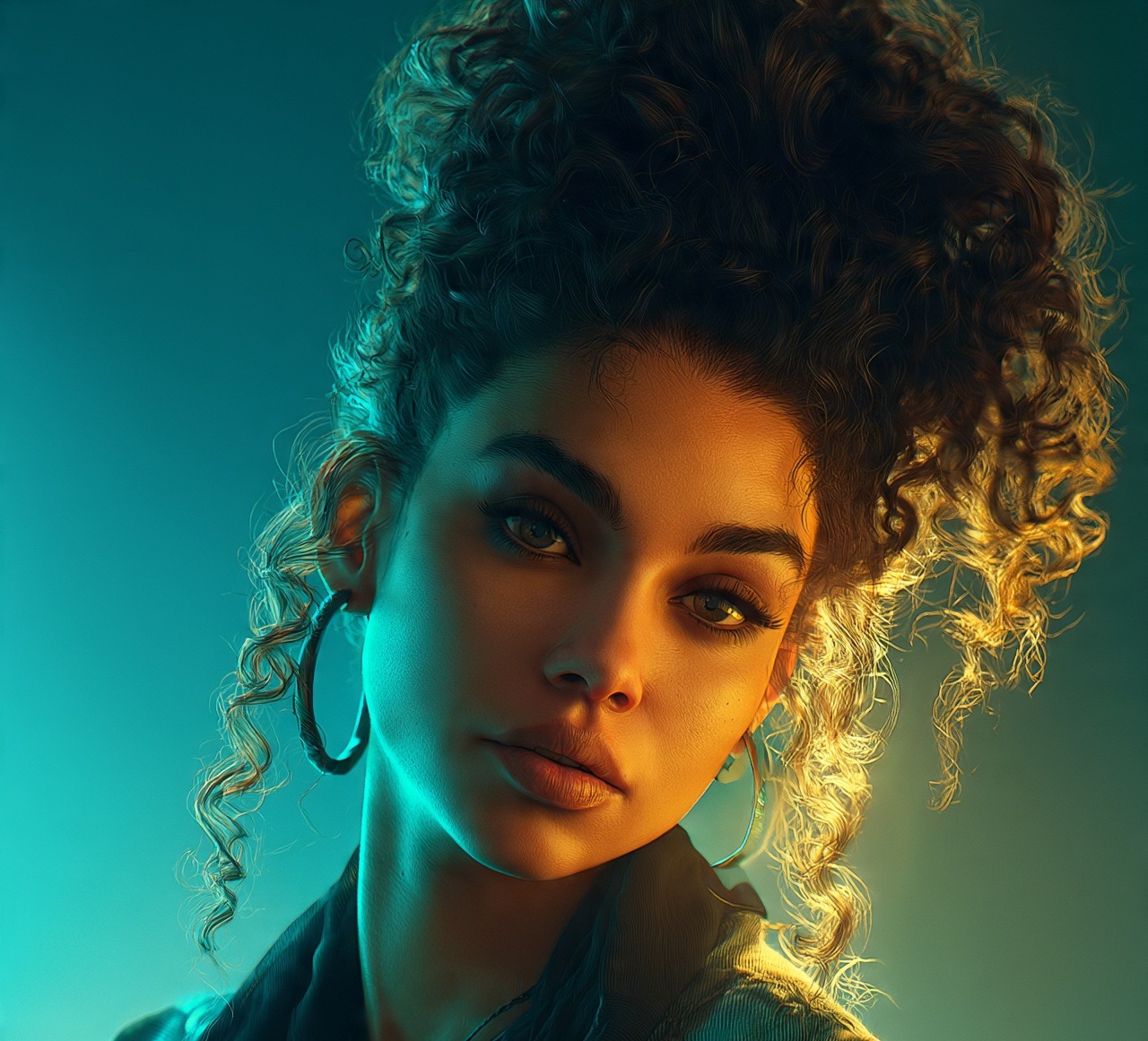 14 Hairstyles For Long Curly Hair That Will Make Every Day a Good Hair Day 13 Curly High Bun