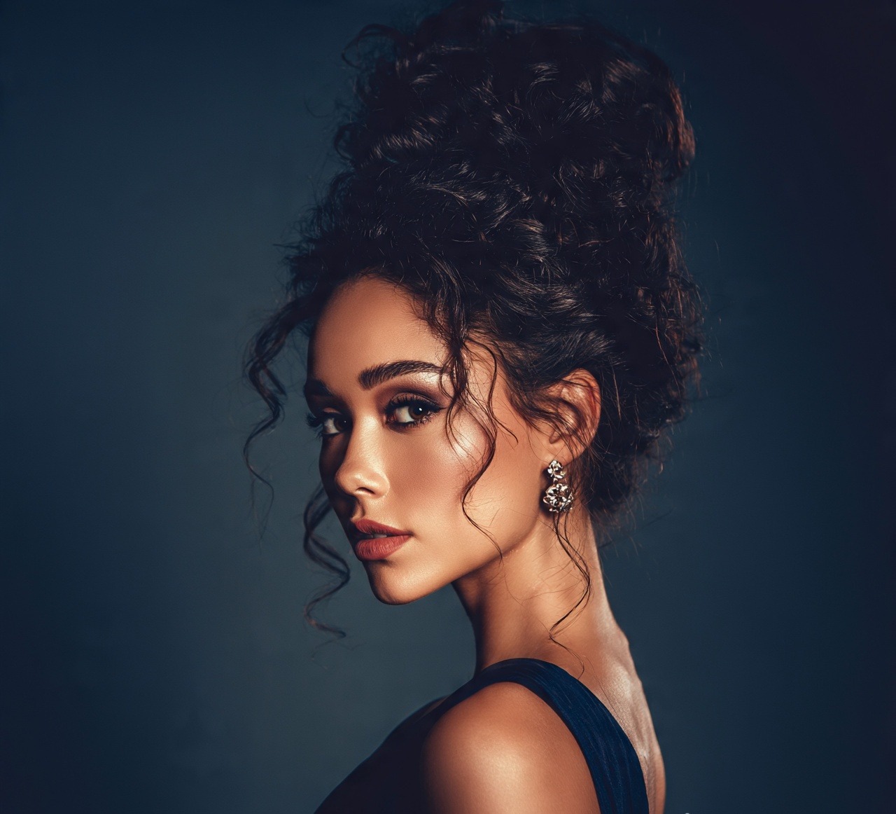 High Curly Bun