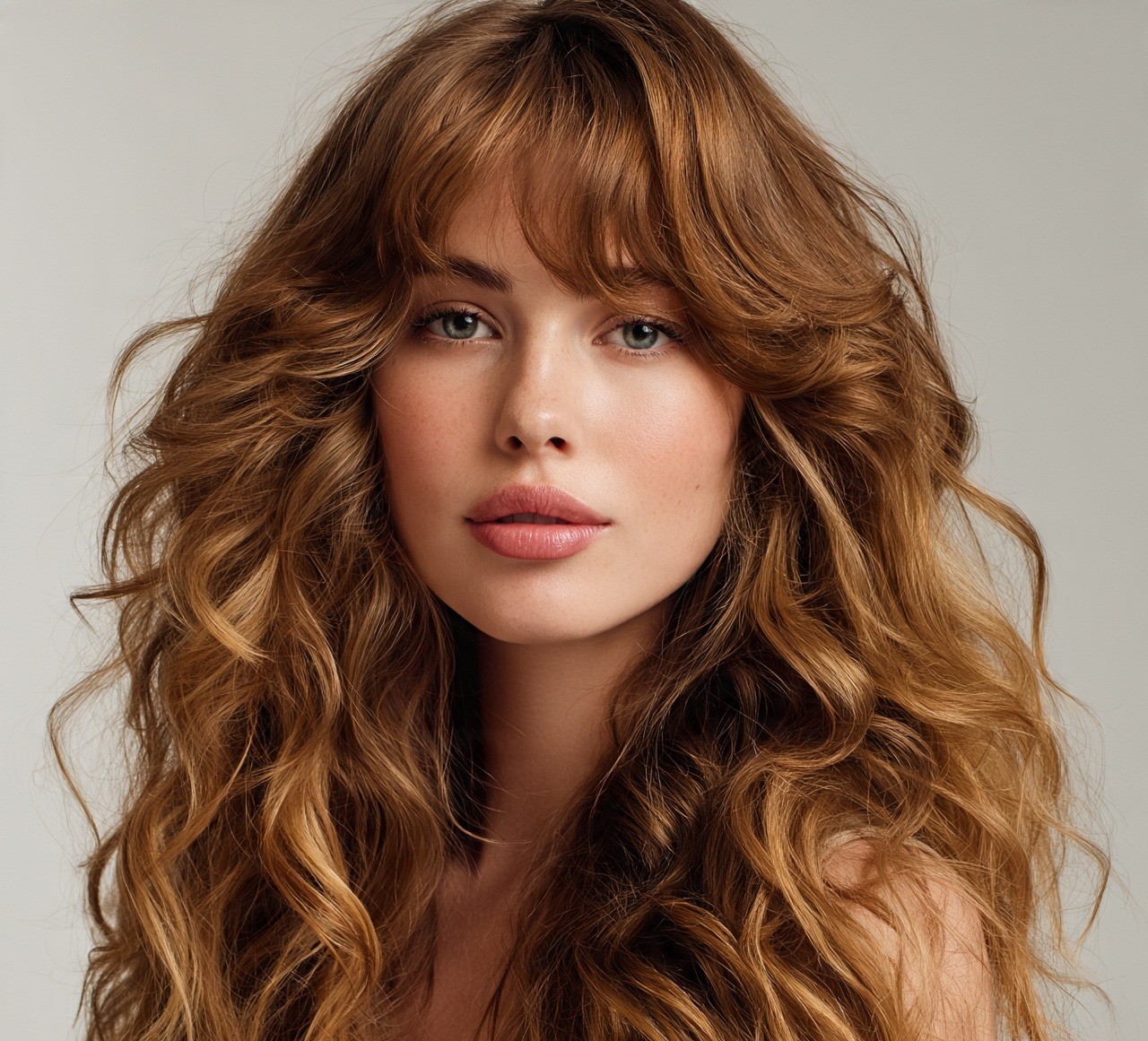 14 Hairstyles For Long Curly Hair That Will Make Every Day a Good Hair Day 5 Long Curls With Curtain Bangs