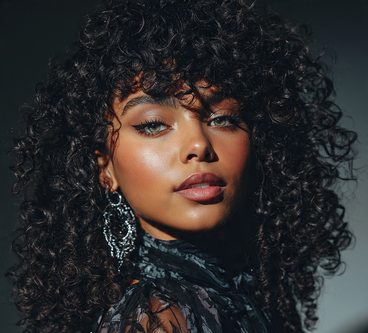 Tight Coils With Faux Bangs