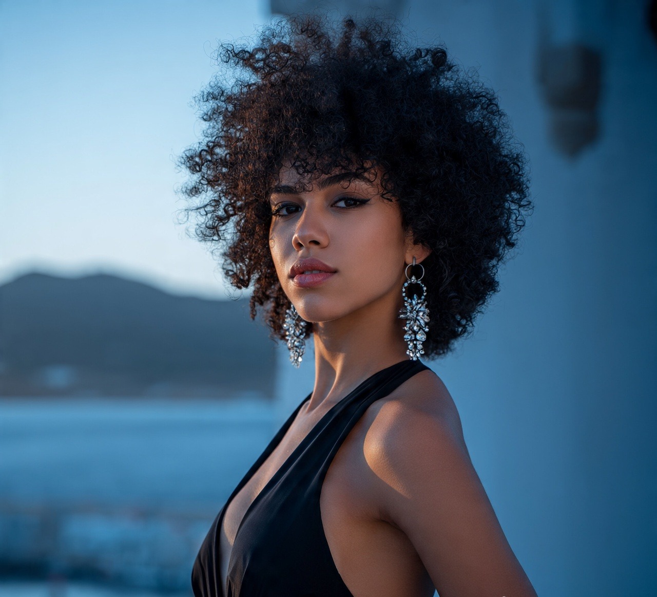 Voluminous Natural Afro with Accessories