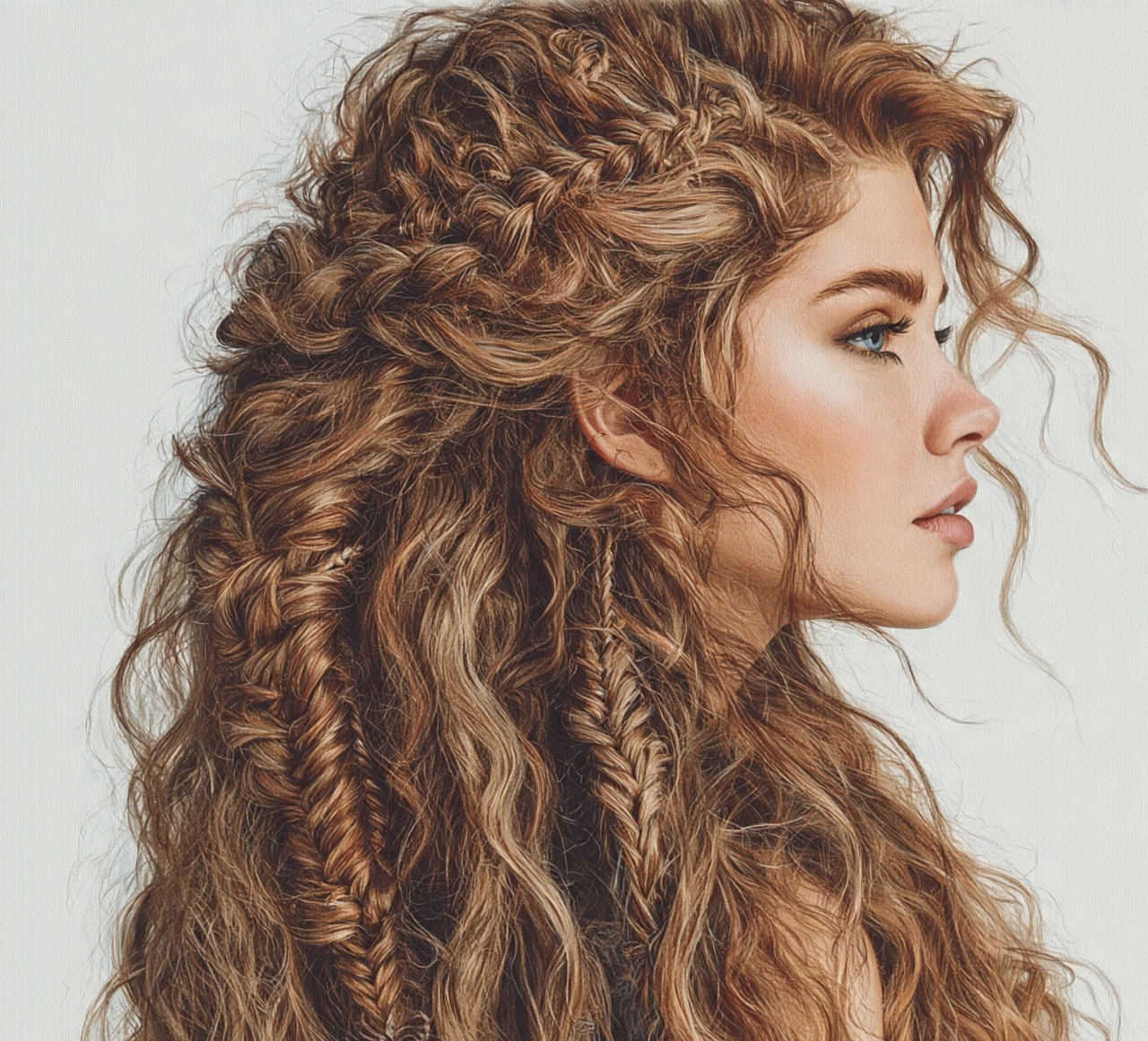 14 Hairstyles For Long Curly Hair That Will Make Every Day a Good Hair Day 9 Waterfall Braid On Long Curly Hair