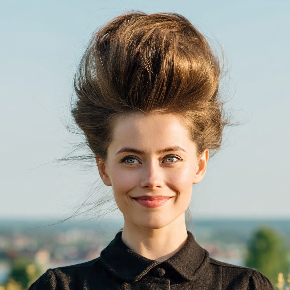 an attractive woman with a funny hair fountain hai edited