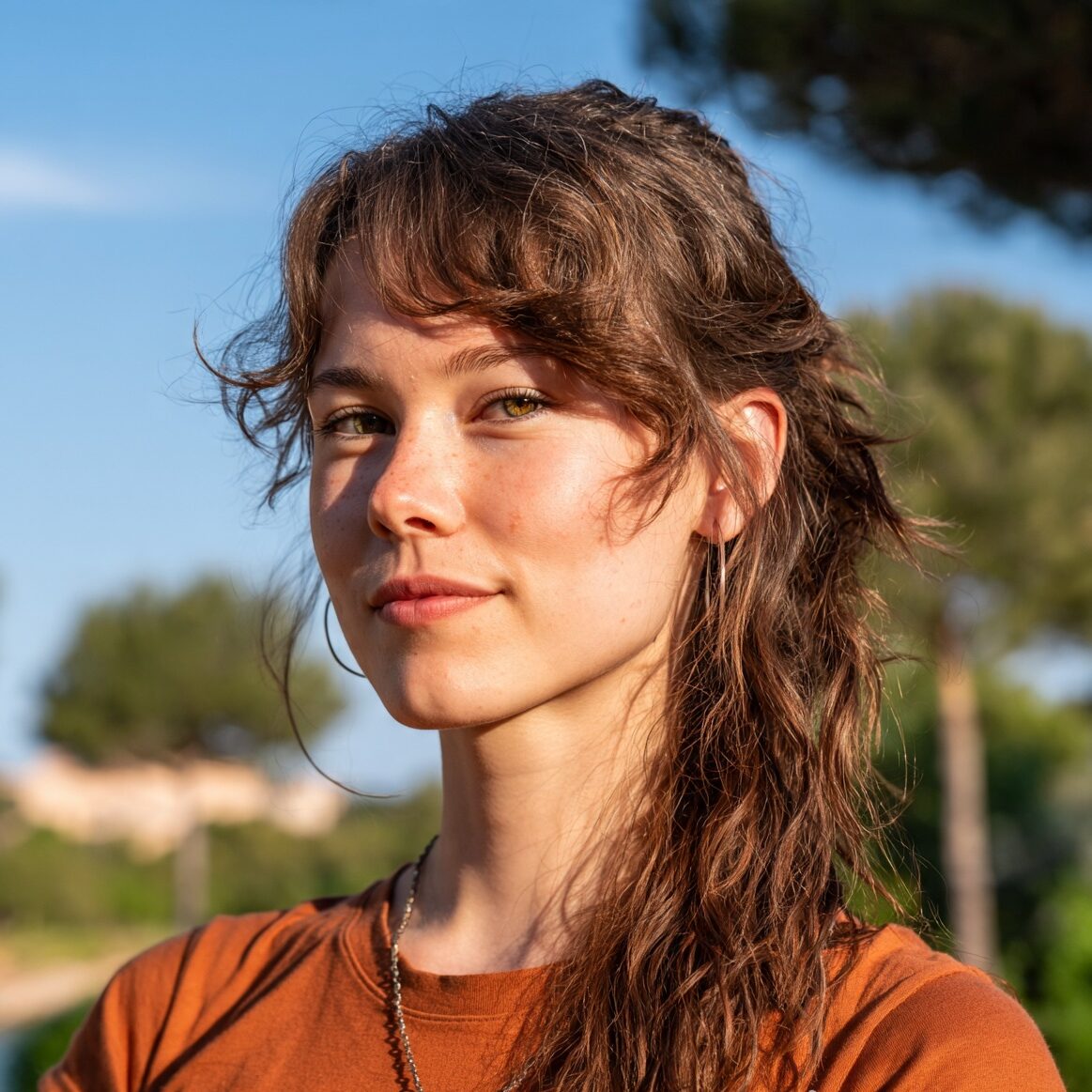 an attractive woman with a funny reverse mullet ha edited