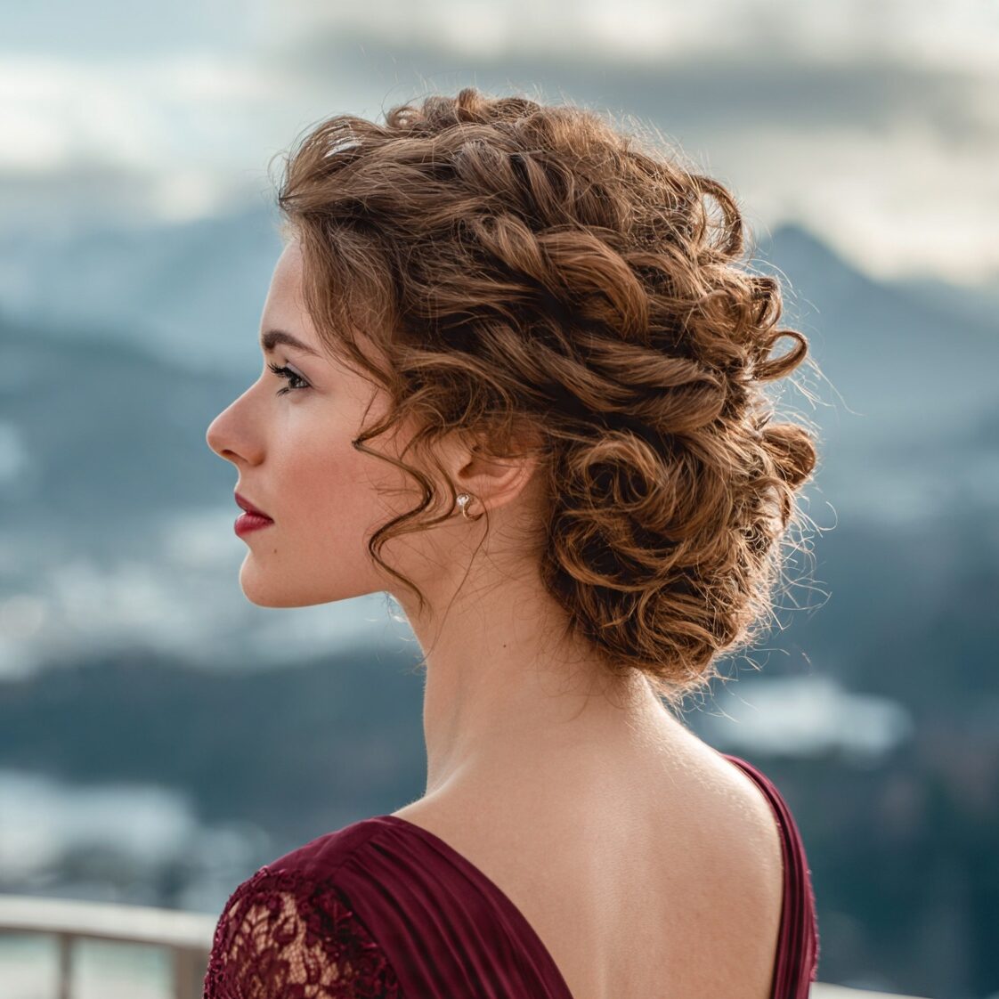 15 Curly Hairstyles Updo That Will Elevate Your Natural Texture for Good 11 an attractive female with a curly low twisted curl edited