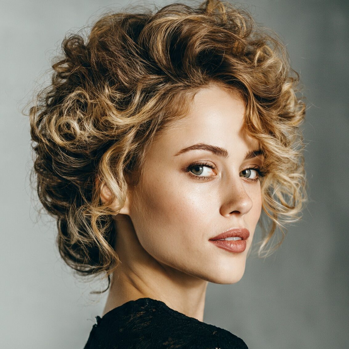 15 Curly Hairstyles Updo That Will Elevate Your Natural Texture for Good 13 an attractive female with a curly vintage curly up edited