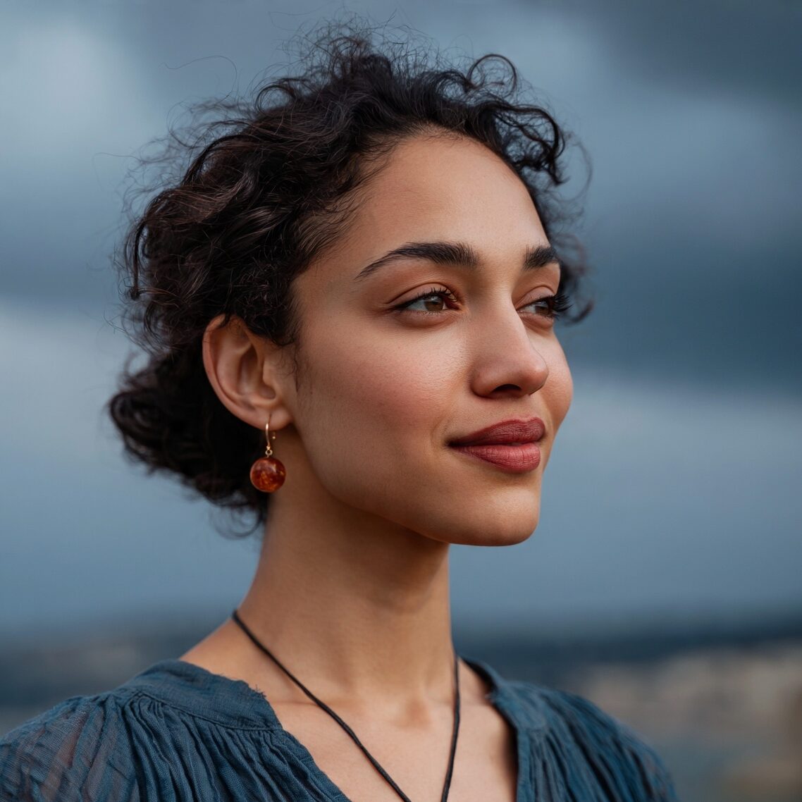 an attractive female with a natural curly low bun 1 1 edited