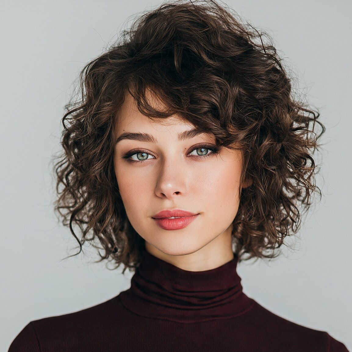 an attractive female with medium curly layered u c edited