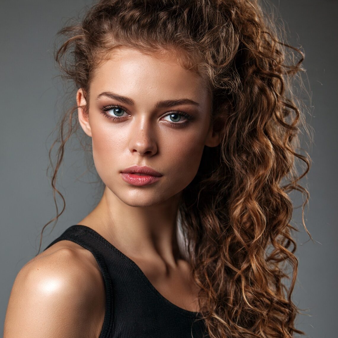 an attractive female with natural curly loose curl 1 edited