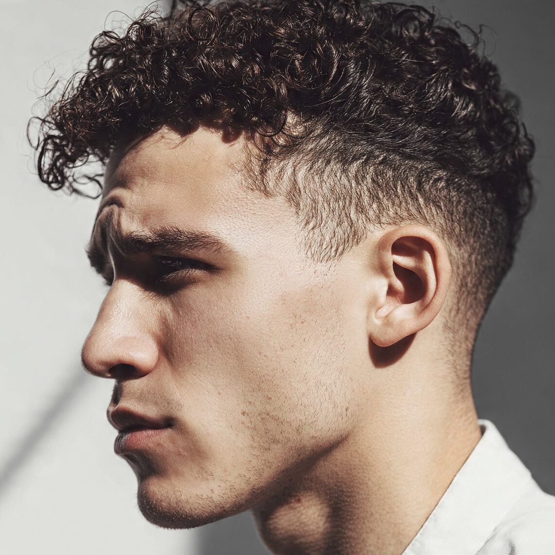 12 Men Curly Hairstyles That Will Finally Make Your Curls Work For You 1 an attractive male with a curly short curly fade h edited