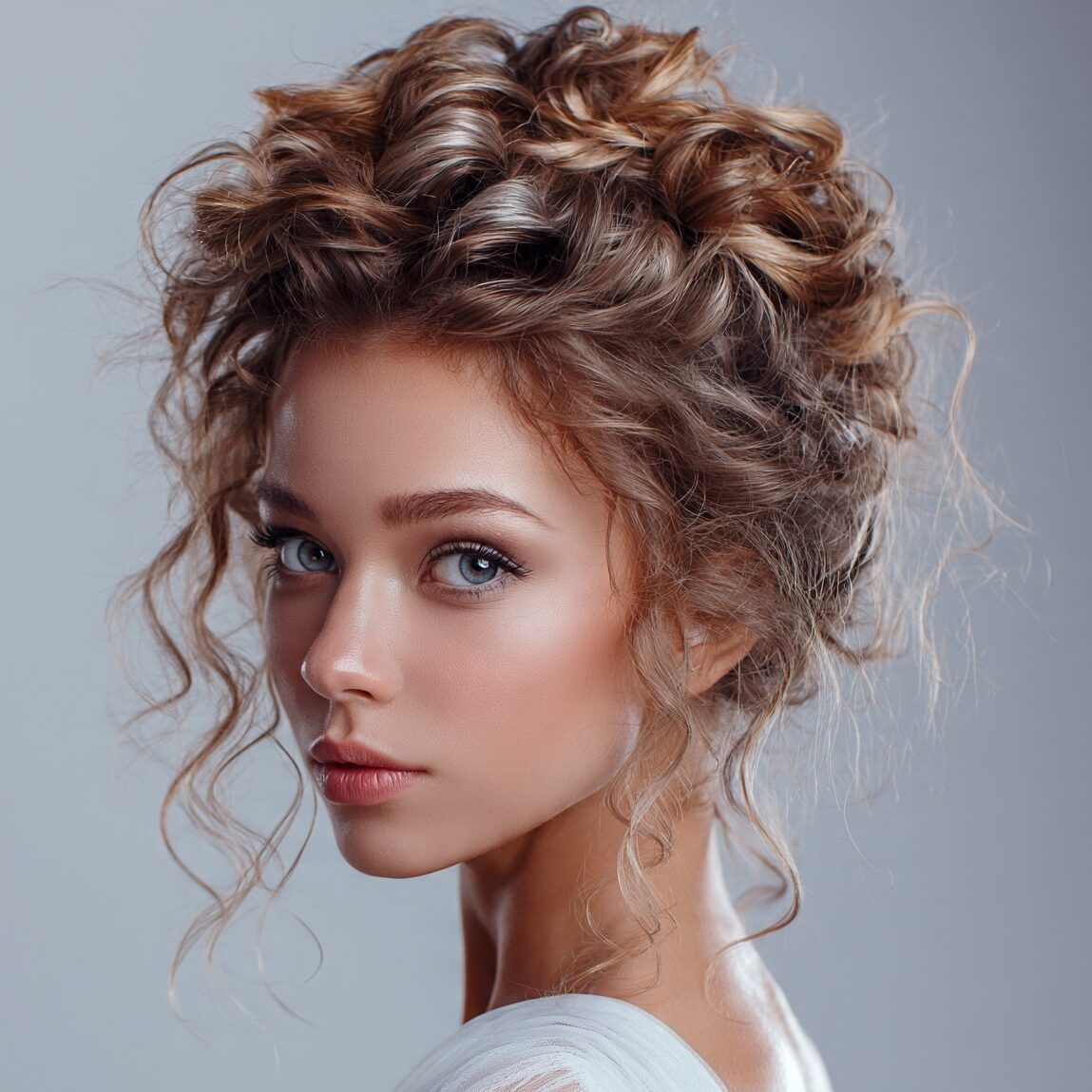 15 Curly Hairstyles Updo That Will Elevate Your Natural Texture for Good 6 attractive female with a curly twisted crown updo edited