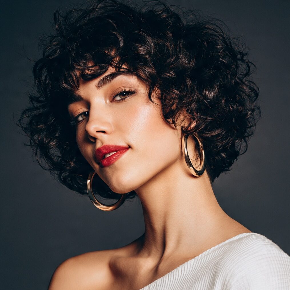 attractive female with a short curly soft curly bo edited