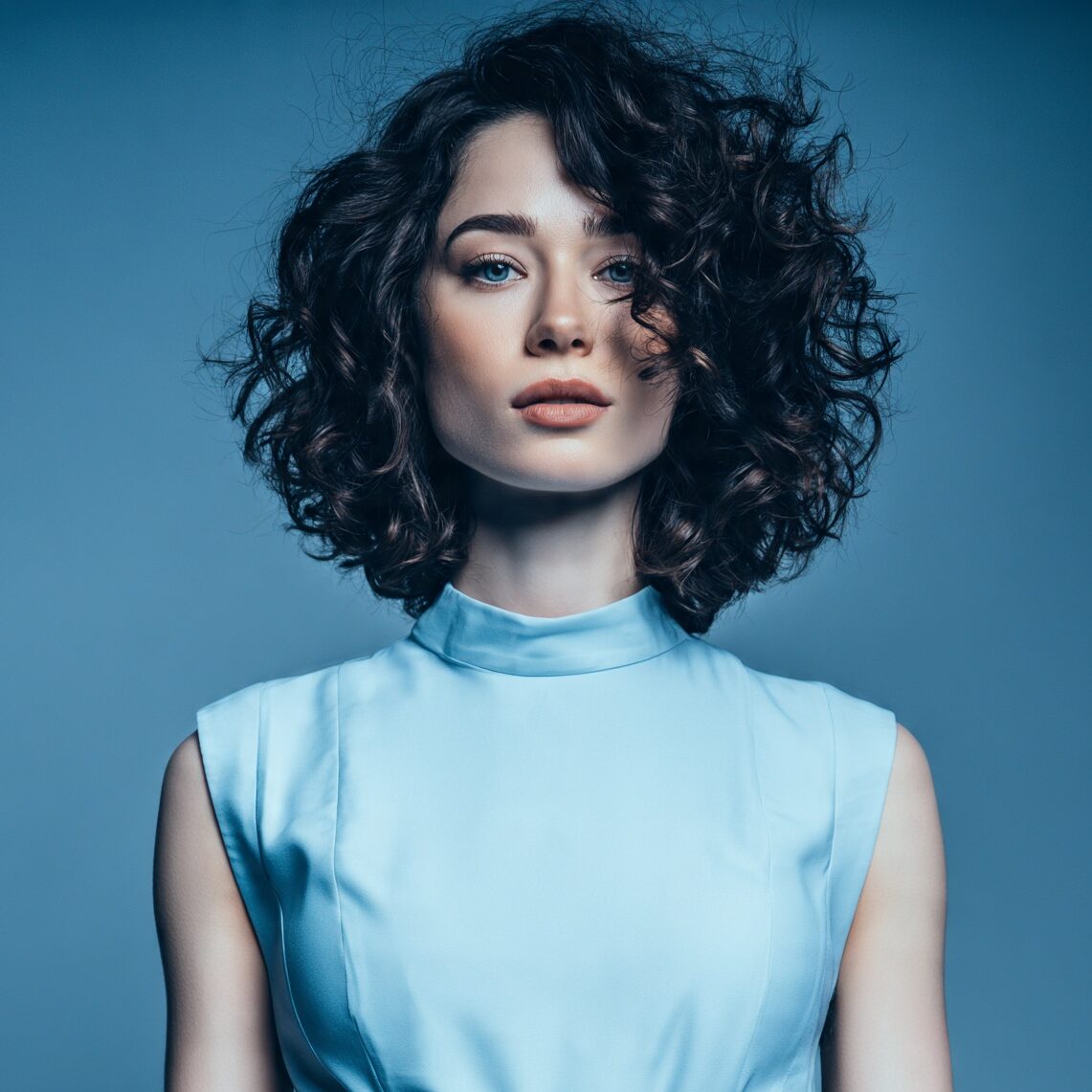 attractive female with medium curly textured ends edited