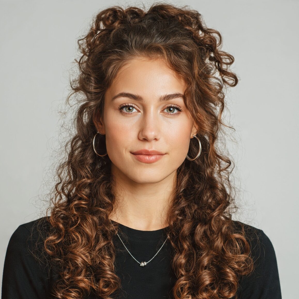 attractive female with natural curly half up curly 1 edited