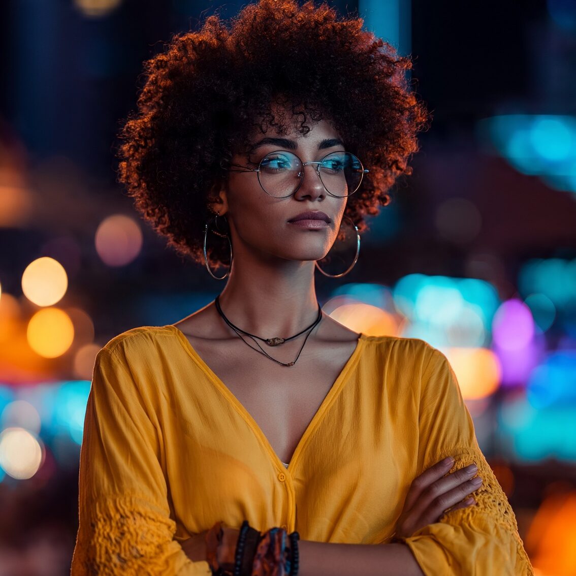 attractive female with short curly rounded curly a edited