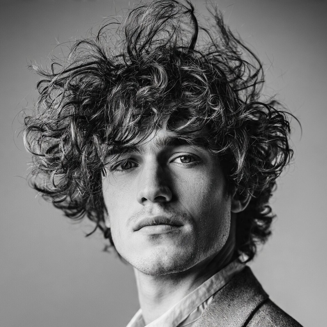 12 Men Curly Hairstyles That Will Finally Make Your Curls Work For You 8 attractive male with curly messy curly hairstyle c edited