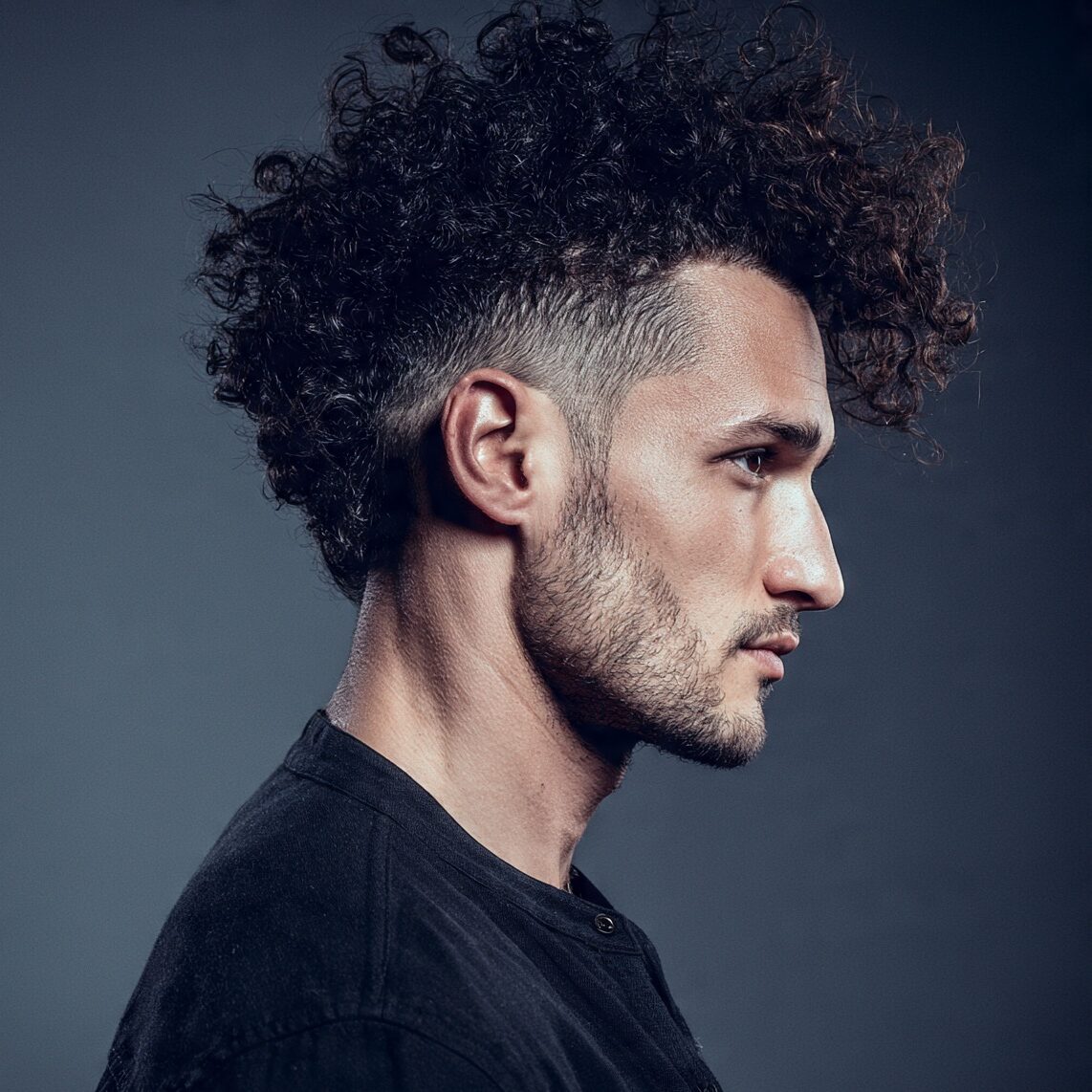 12 Men Curly Hairstyles That Will Finally Make Your Curls Work For You 10 attractive male with curly mohawk fade hairstyle c edited