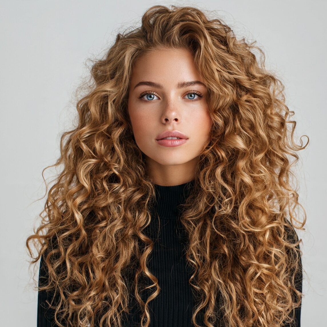 attractive woman with natural curly loose wavy hai edited